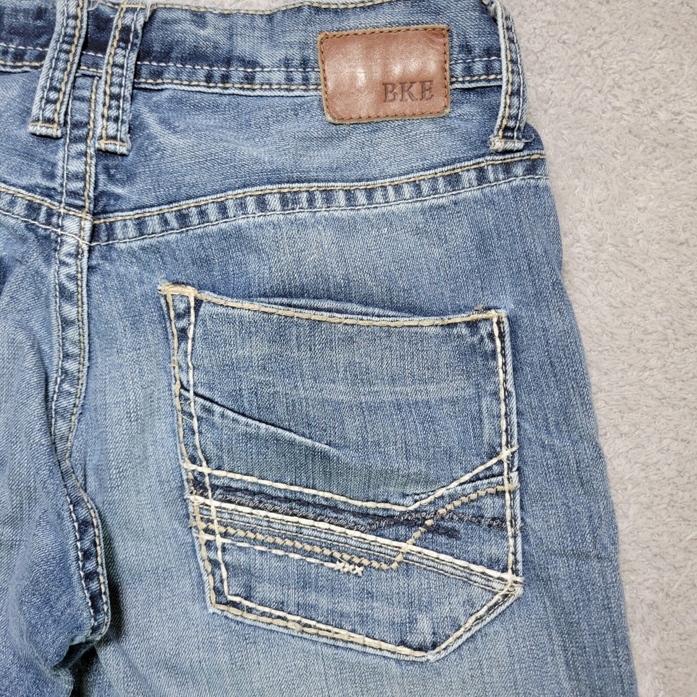 BKE Buckle Carter Jeans Mens 30x28 Straight Leg Distressed Cowboy Y2K Whiskering